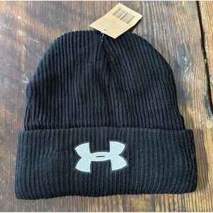 Black Unisex Underarmour Beanie Fleece Winter Ski Mens